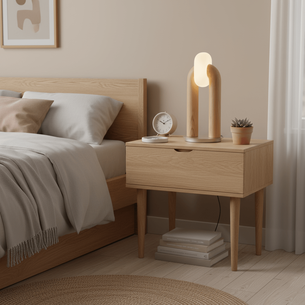 Alaric | Minimalist Modern Desk Lamp Integrated LED Wooden Arc