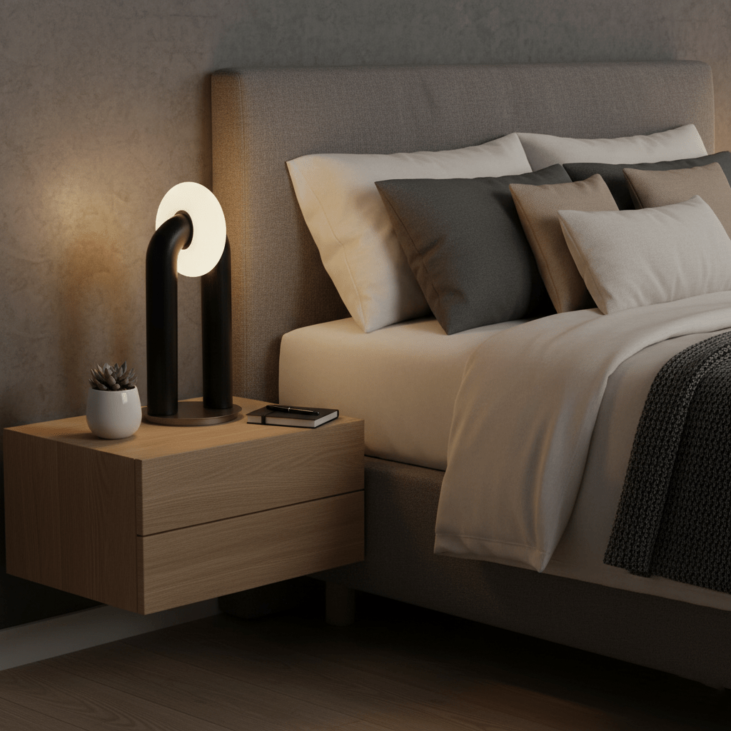 Alaric | Minimalist Modern Desk Lamp Integrated LED Wooden Arc