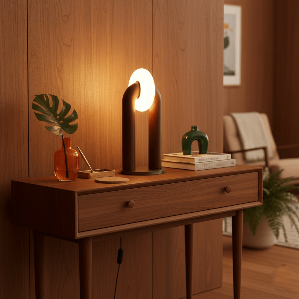 Alaric | Minimalist Modern Desk Lamp Integrated LED Wooden Arc