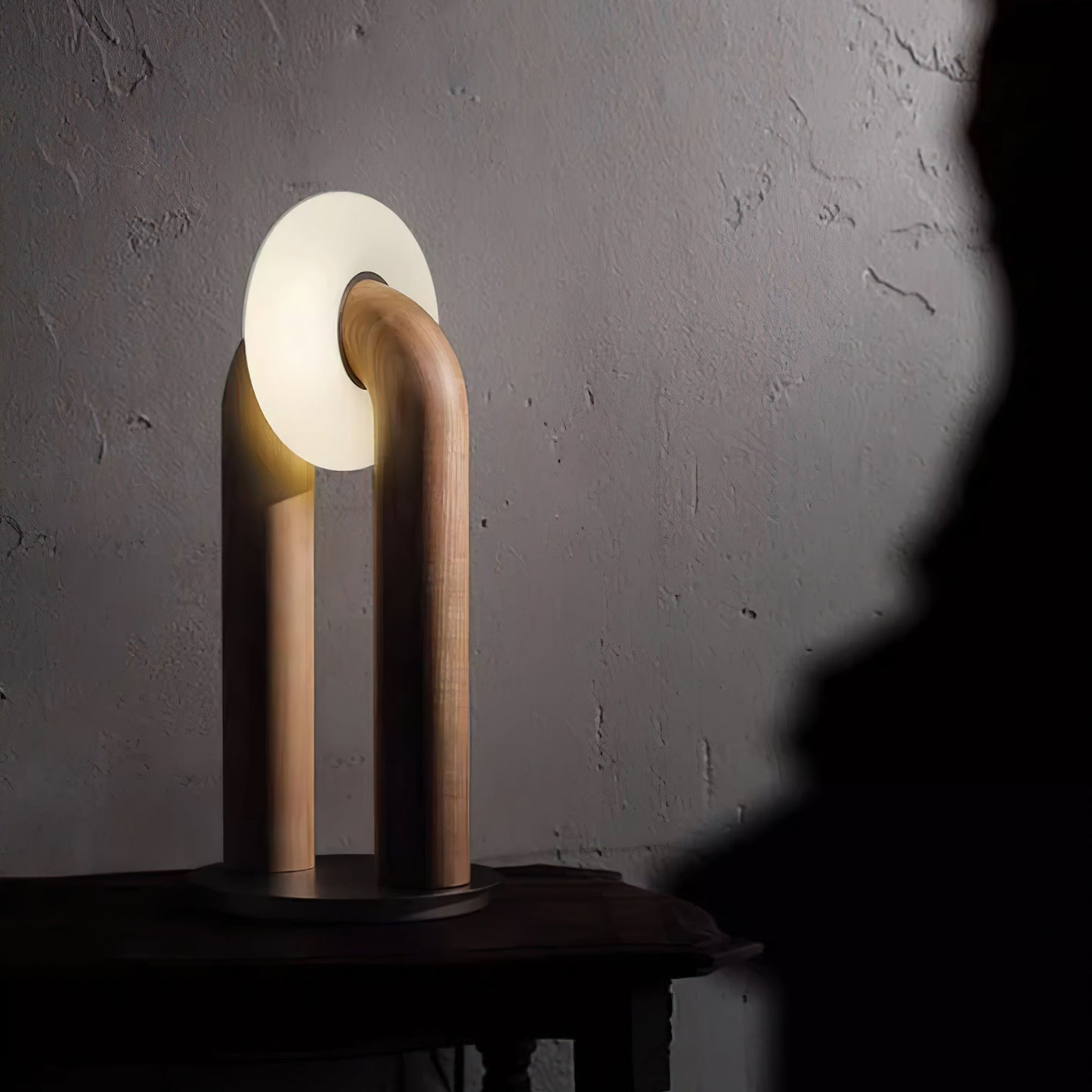 Alaric | Minimalist Modern Desk Lamp Integrated LED Wooden Arc