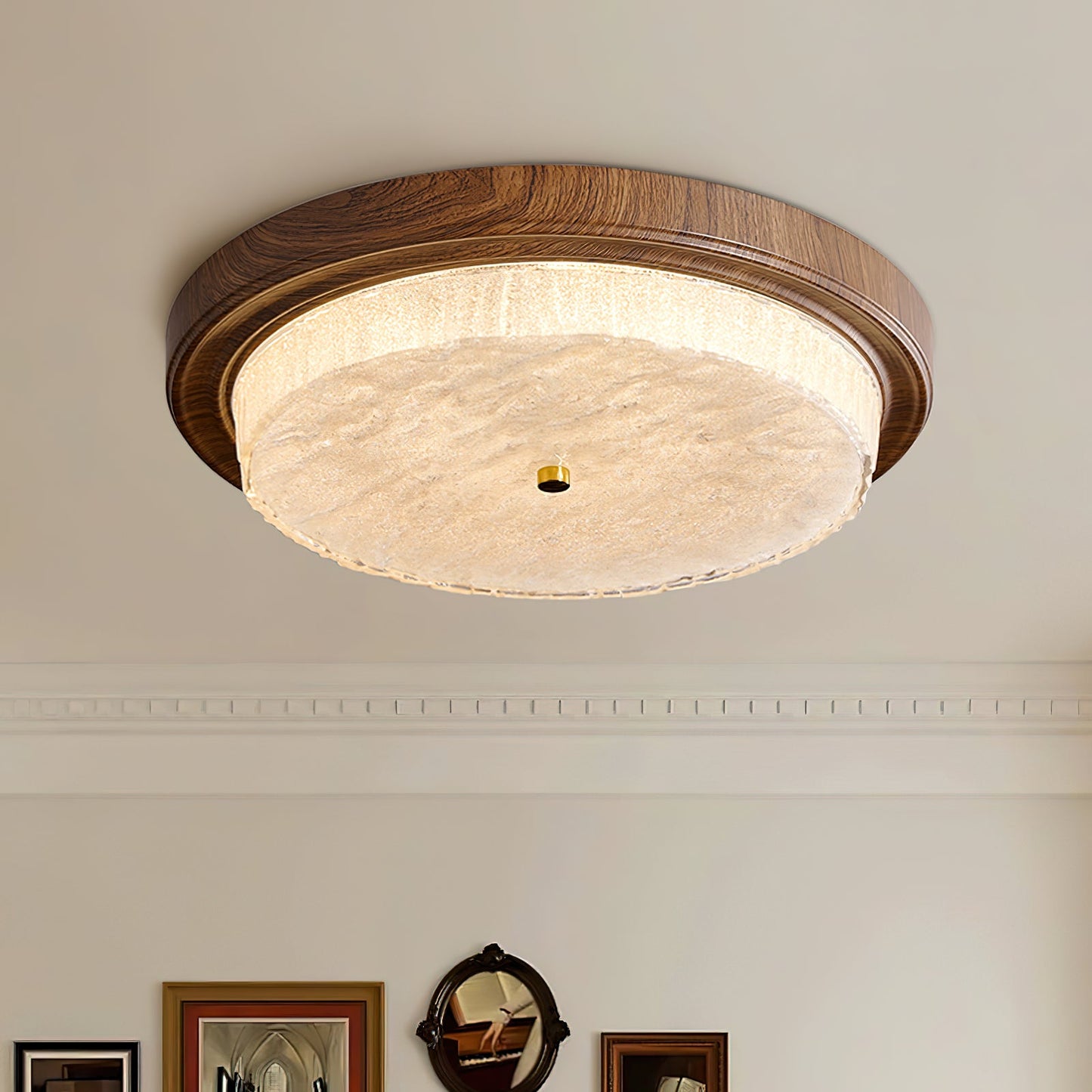 Oakwyn | Round Glass LED Ceiling Light Fixture