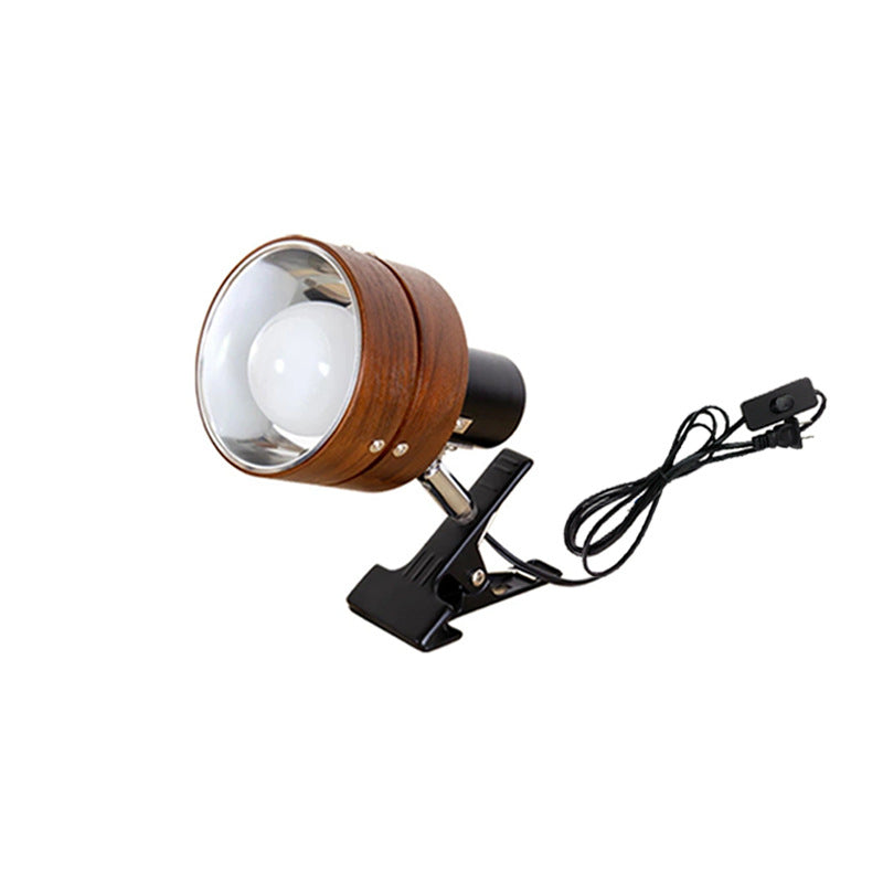 Orenna | Japanese Traditional Clip Table Lamp – Walnut Wood with Acrylic Shade