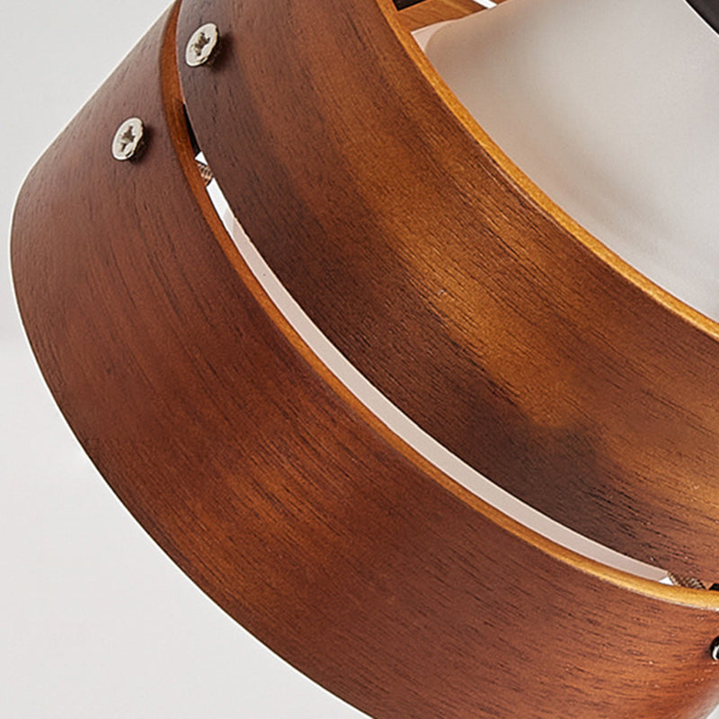 Orenna | Japanese Traditional Clip Table Lamp – Walnut Wood with Acrylic Shade