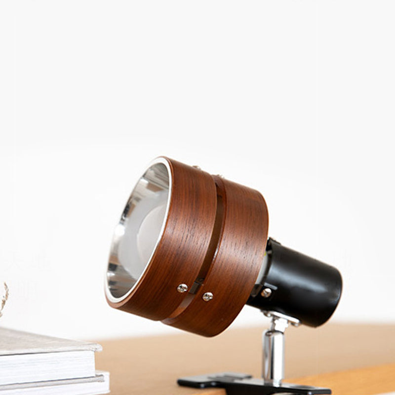 Orenna | Japanese Traditional Clip Table Lamp – Walnut Wood with Acrylic Shade