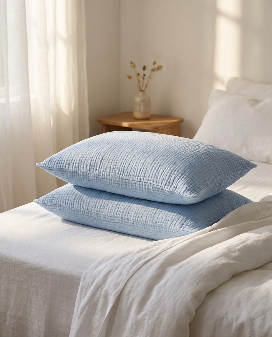 Breathable Muslin Pillowcase Set for Hair and Skin