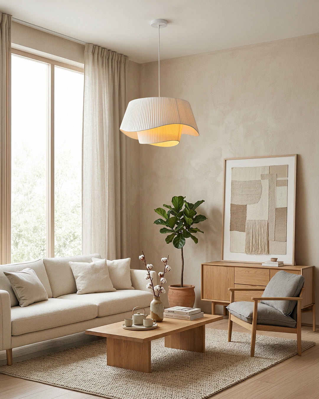 Genevieve | Minimalist LED Pendant Light for Living Room and Entryway