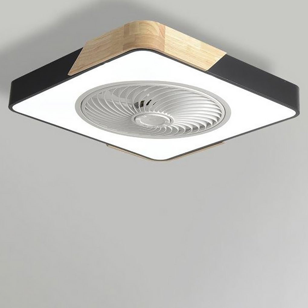 Vittorio | Ceiling Fan with Light Wood LED Flush Mount Fixture