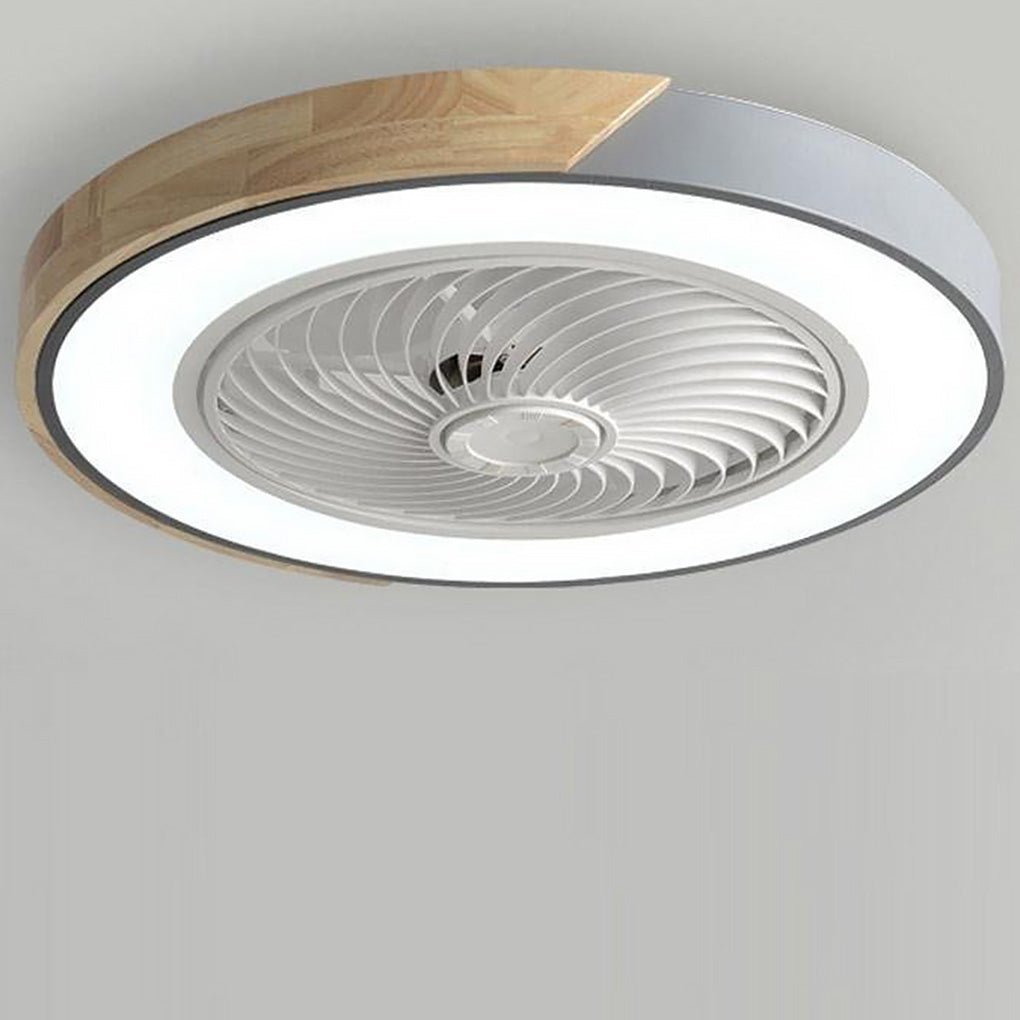 Vittorio | Ceiling Fan with Light Wood LED Flush Mount Fixture