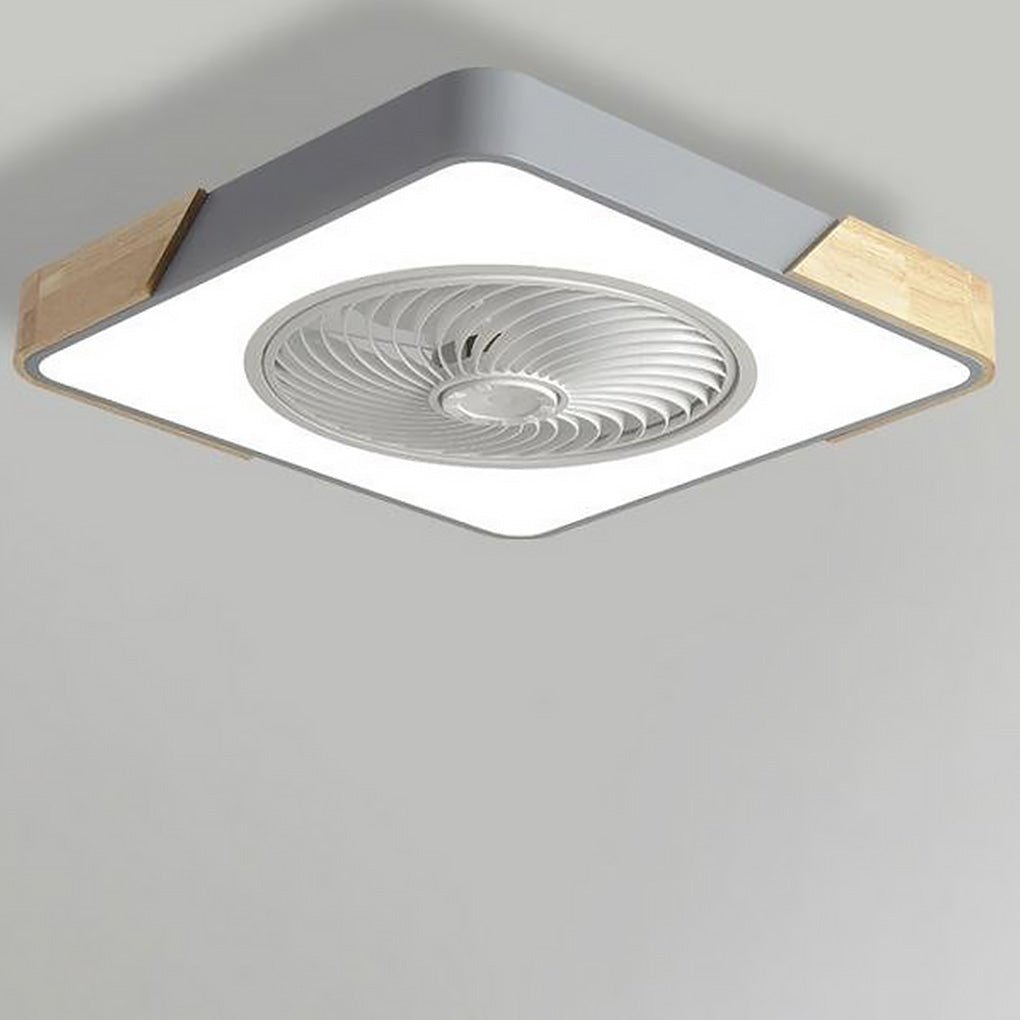 Vittorio | Ceiling Fan with Light Wood LED Flush Mount Fixture