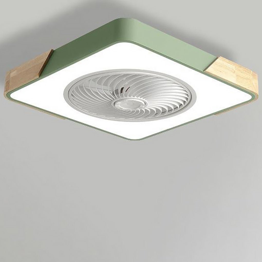 Vittorio | Ceiling Fan with Light Wood LED Flush Mount Fixture