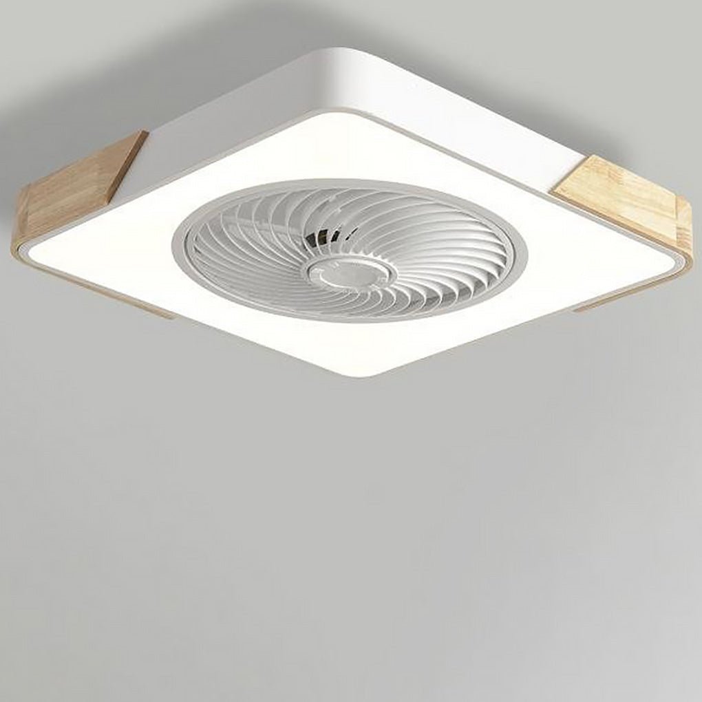 Vittorio | Ceiling Fan with Light Wood LED Flush Mount Fixture
