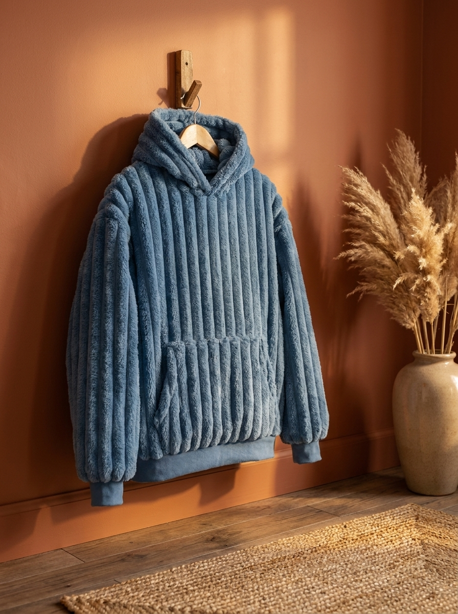 Soft Fleece Blanket Hoodie for Lounging and WFH