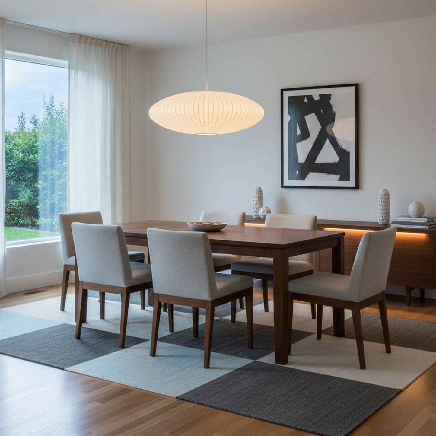 Nyla | Modern Glass Glow Pendant Light Living Room