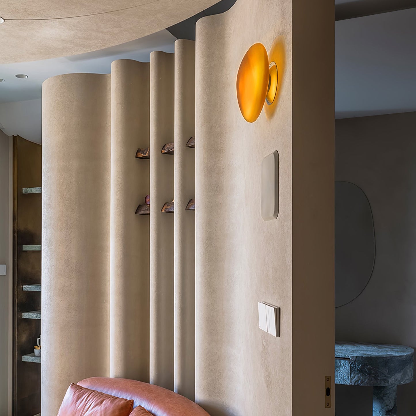 Asher | Wall Lamp Bubble Glass Light for Hallway or Office