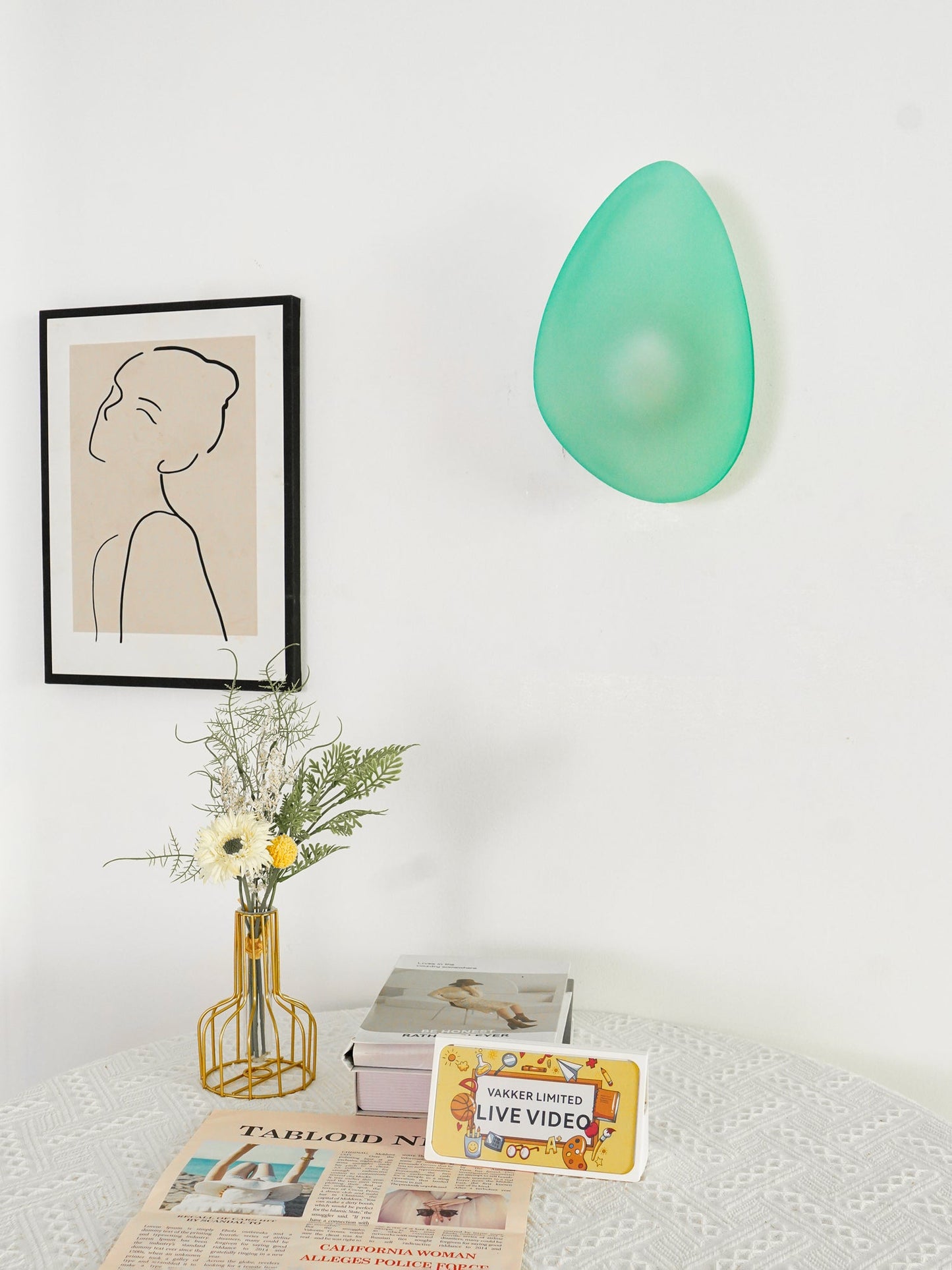 Asher | Wall Lamp Bubble Glass Light for Hallway or Office