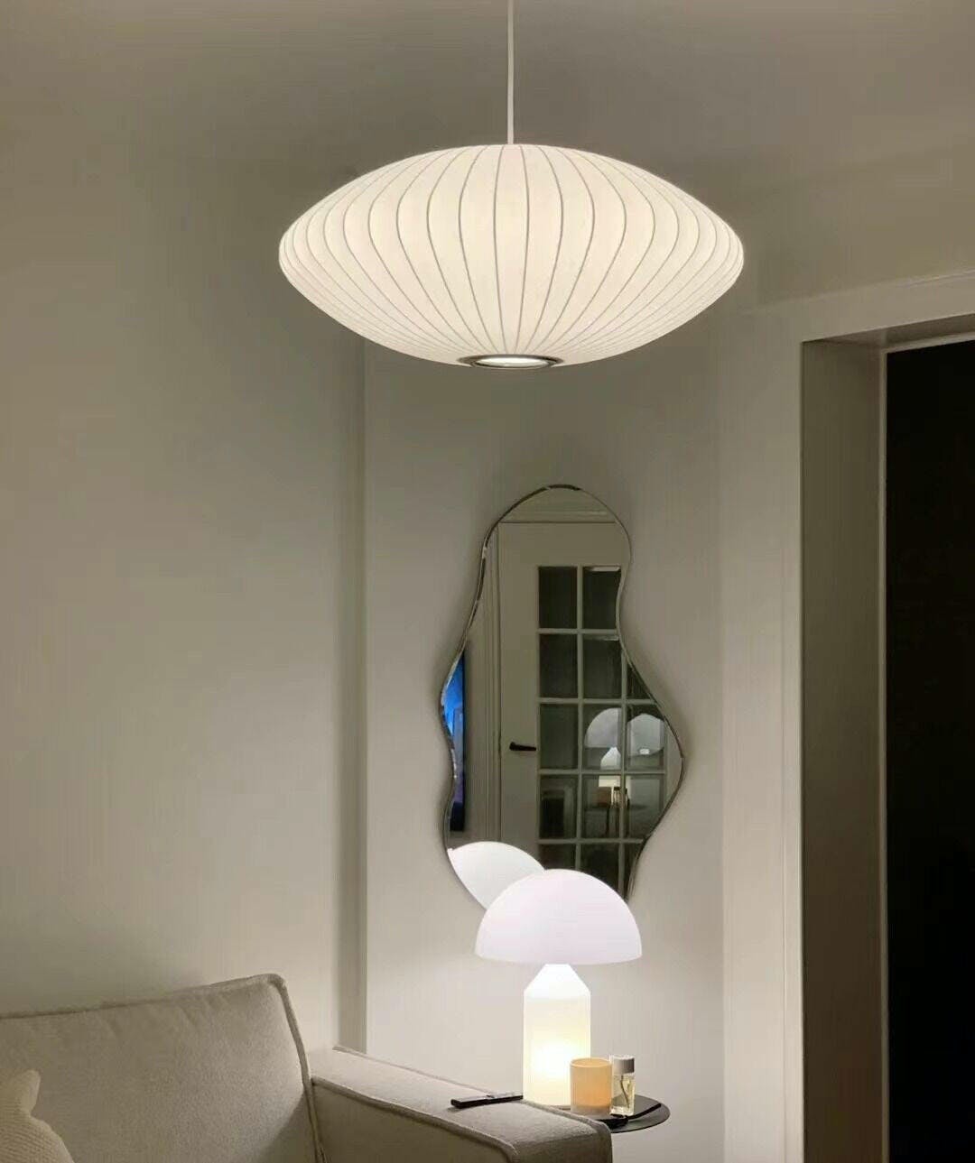 Nyla | Modern Glass Glow Pendant Light Living Room