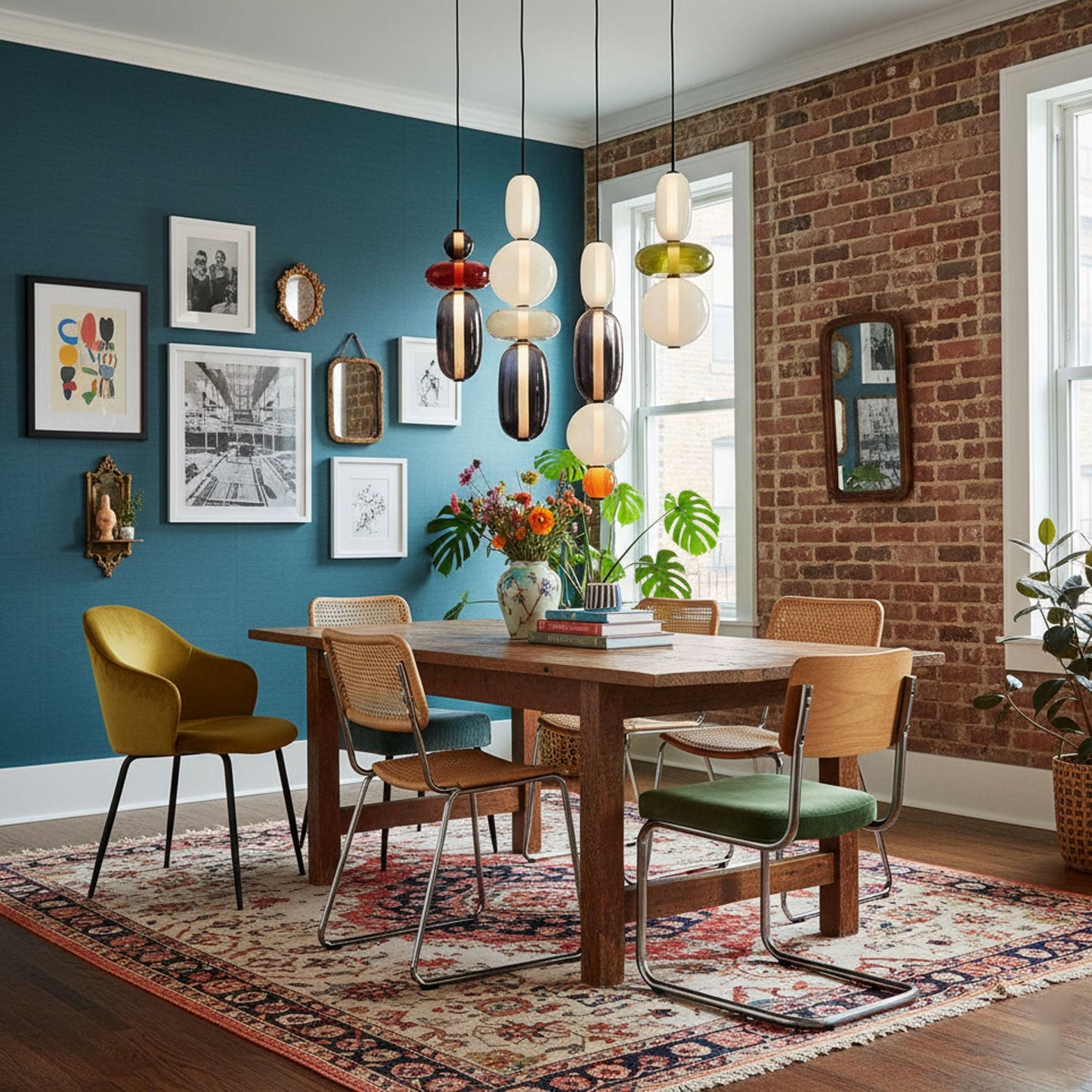 Mara | Colored Glass Pendant Lamp Bedroom Entryway Hanging