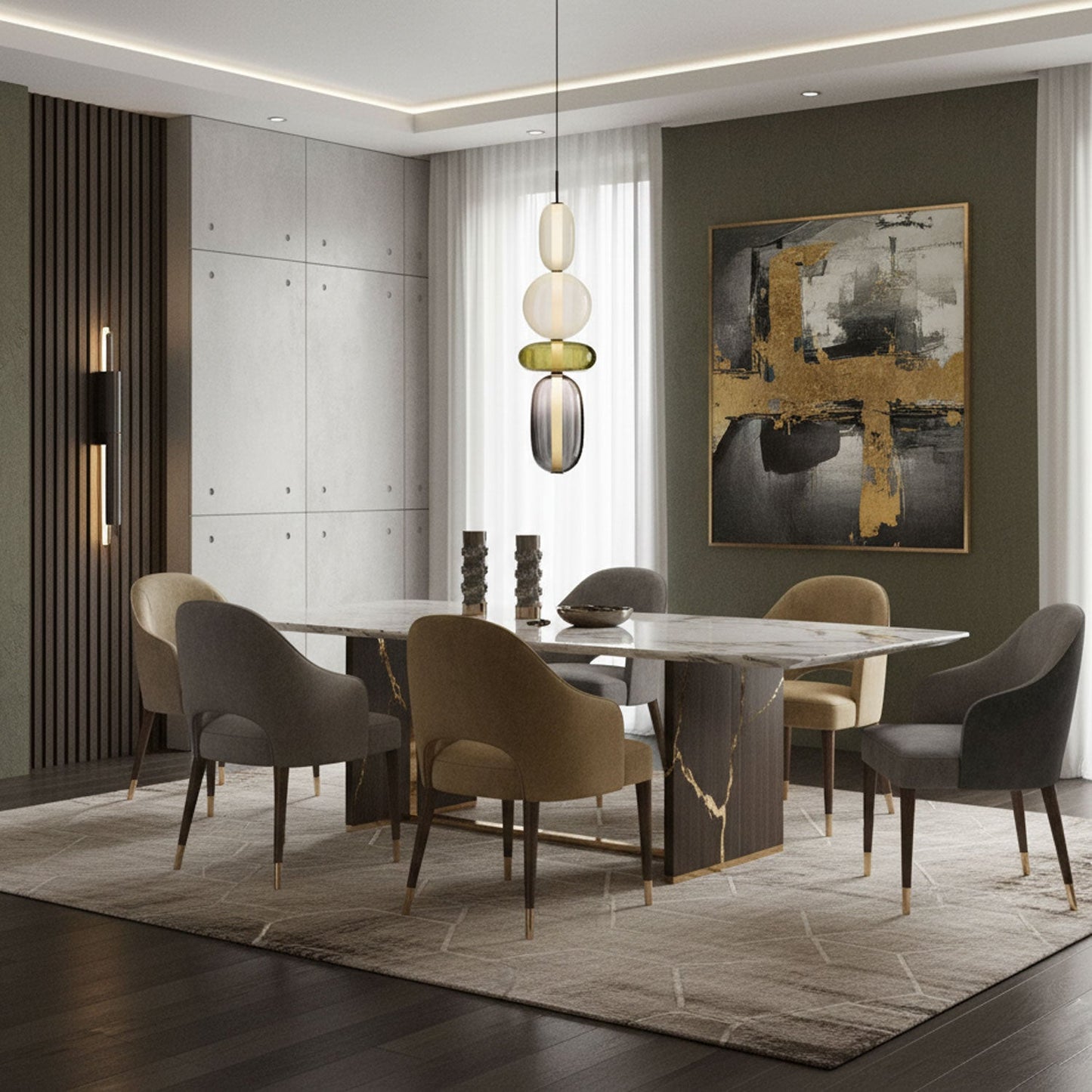 Mara | Colored Glass Pendant Lamp Bedroom Entryway Hanging
