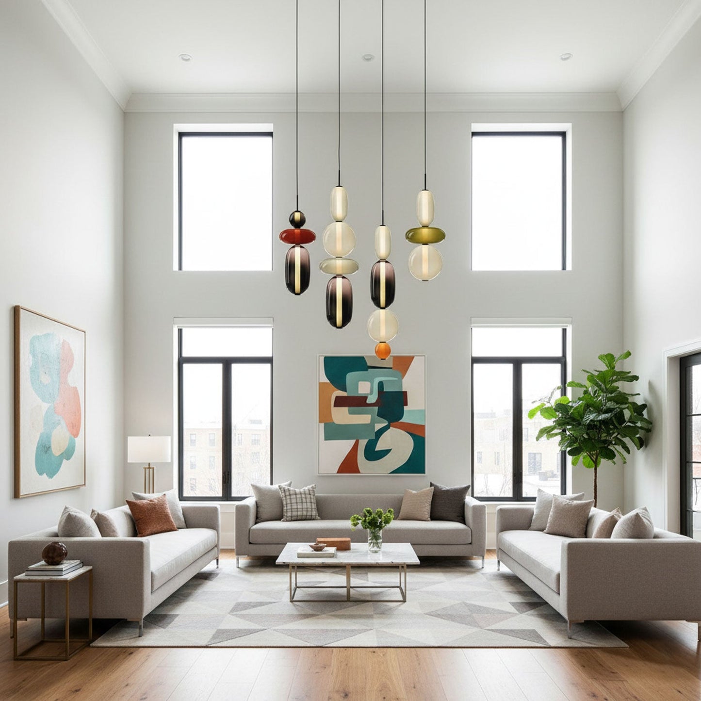 Mara | Colored Glass Pendant Lamp Bedroom Entryway Hanging
