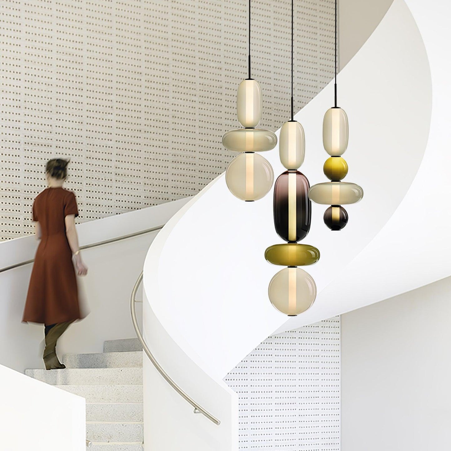 Mara | Colored Glass Pendant Lamp Bedroom Entryway Hanging