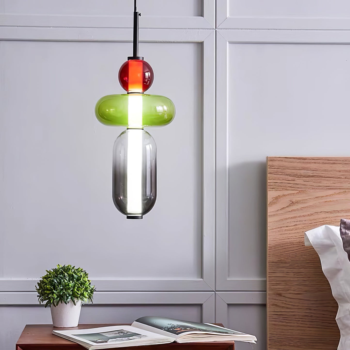 Mara | Colored Glass Pendant Lamp Bedroom Entryway Hanging