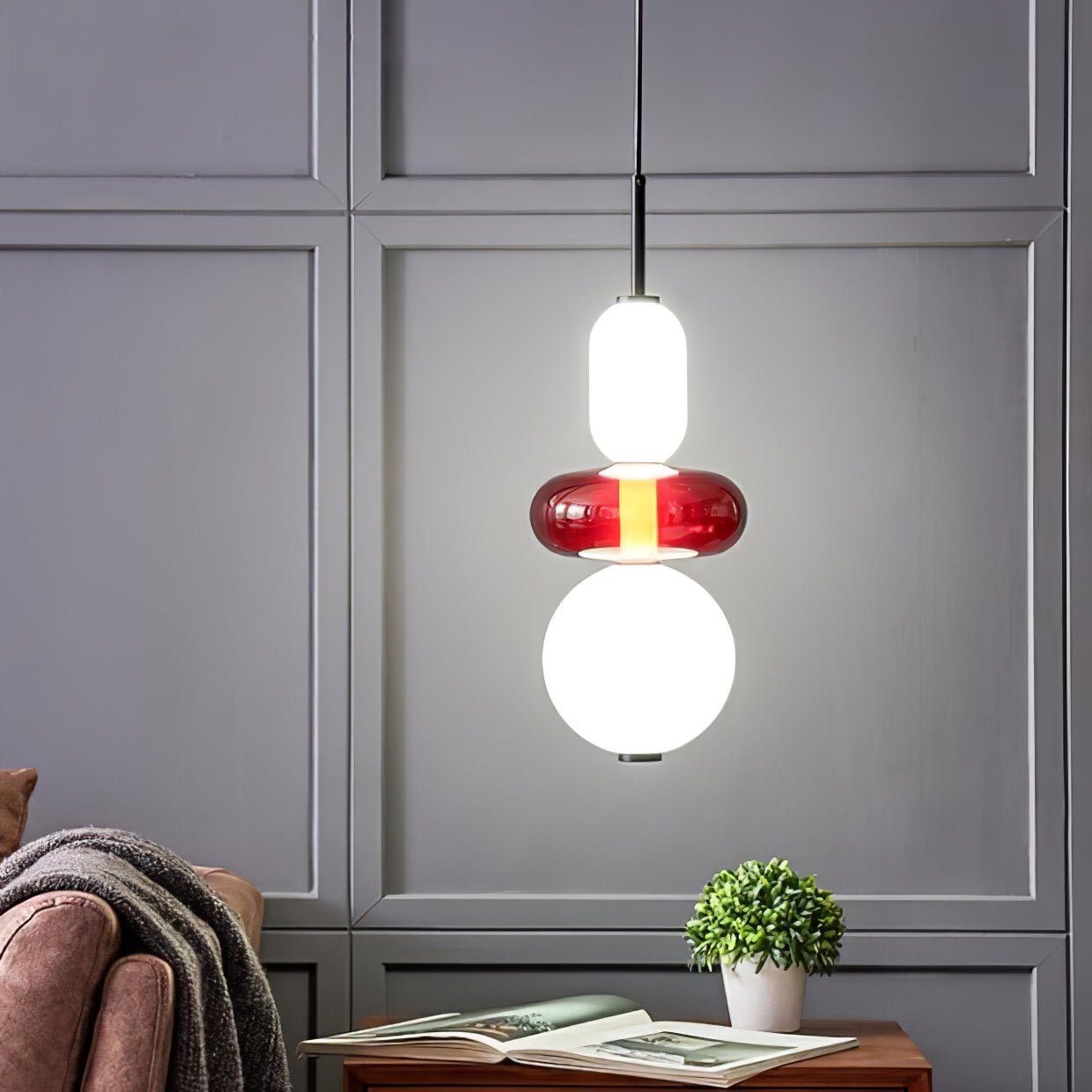 Mara | Colored Glass Pendant Lamp Bedroom Entryway Hanging