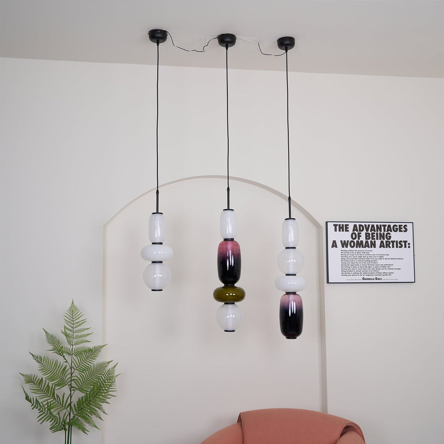 Mara | Colored Glass Pendant Lamp Bedroom Entryway Hanging