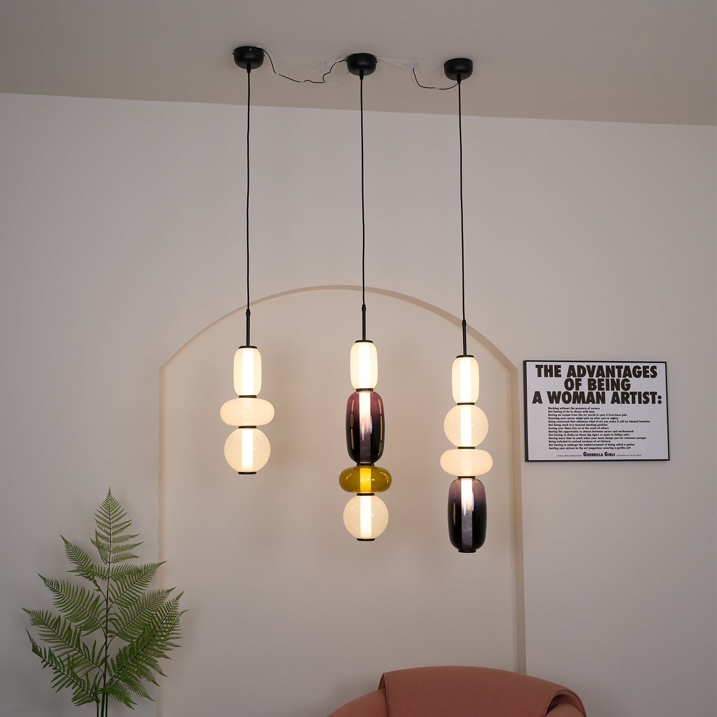 Mara | Colored Glass Pendant Lamp Bedroom Entryway Hanging