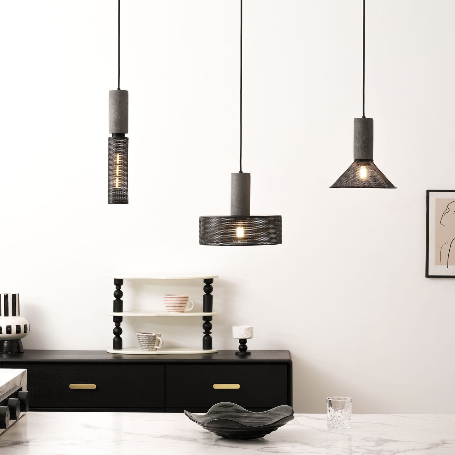 Luxara | Cement Cylinder Pendant for Modern Home Lighting Fixture