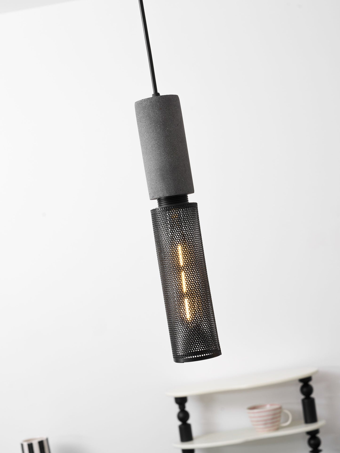 Luxara | Cement Cylinder Pendant for Modern Home Lighting Fixture