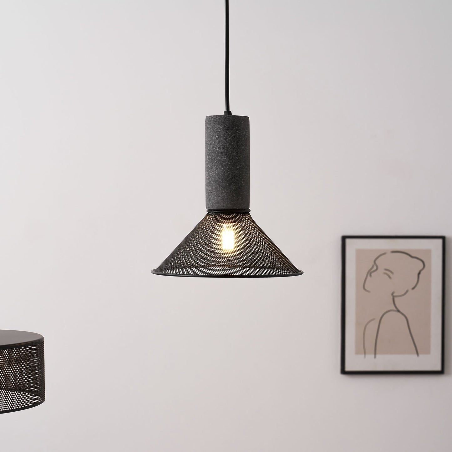 Luxara | Cement Cylinder Pendant for Modern Home Lighting Fixture