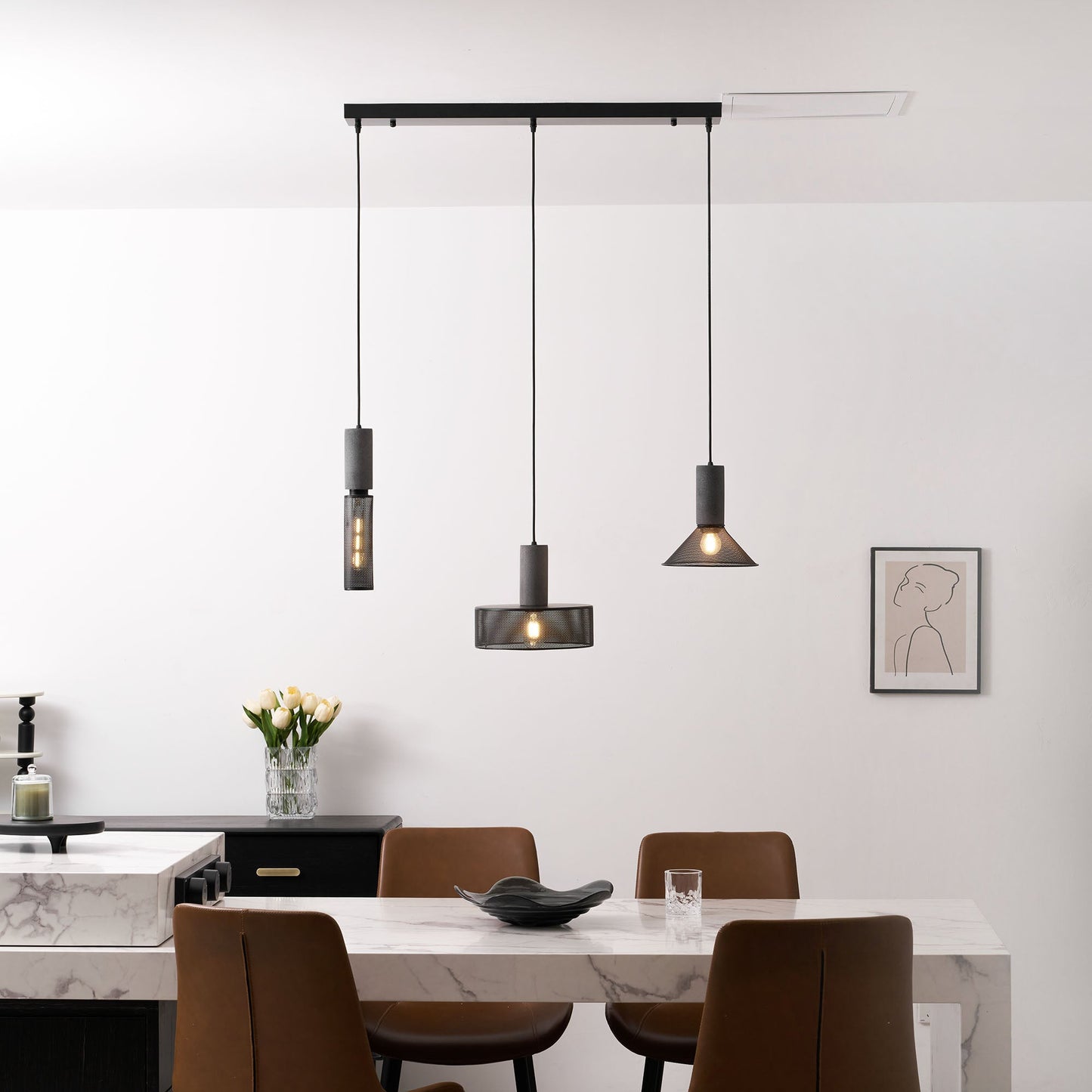 Luxara | Cement Cylinder Pendant for Modern Home Lighting Fixture
