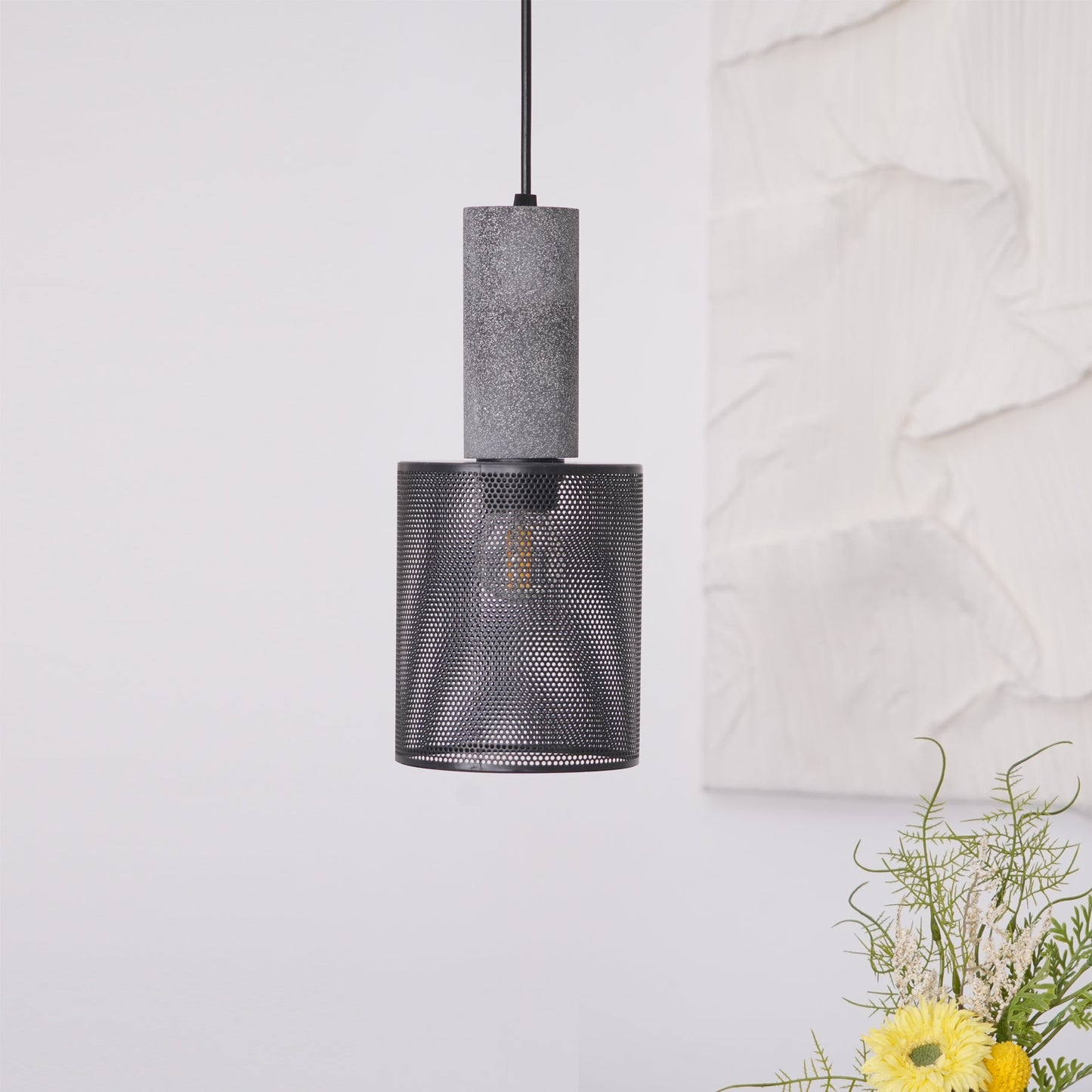 Luxara | Cement Cylinder Pendant for Modern Home Lighting Fixture