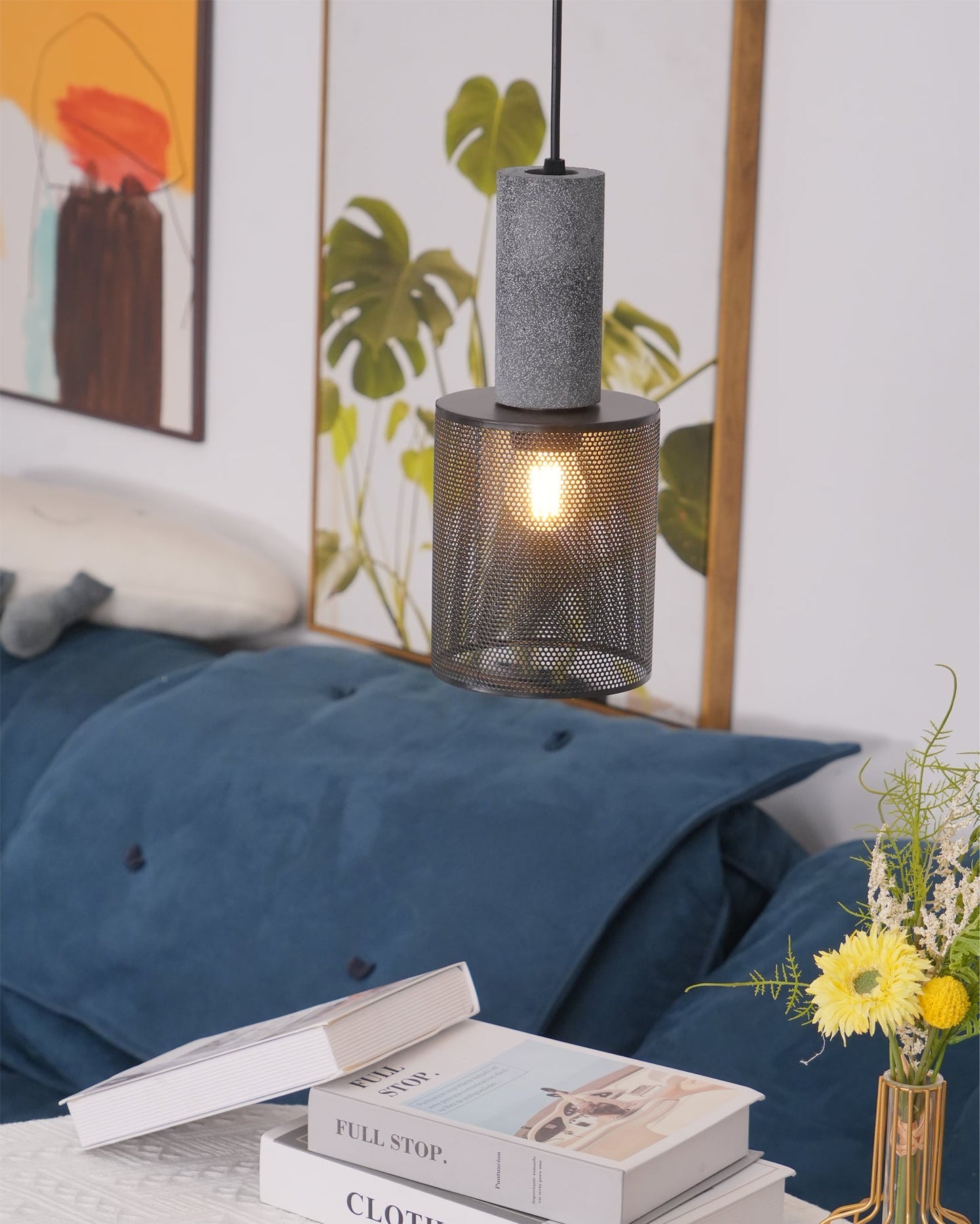 Luxara | Cement Cylinder Pendant for Modern Home Lighting Fixture