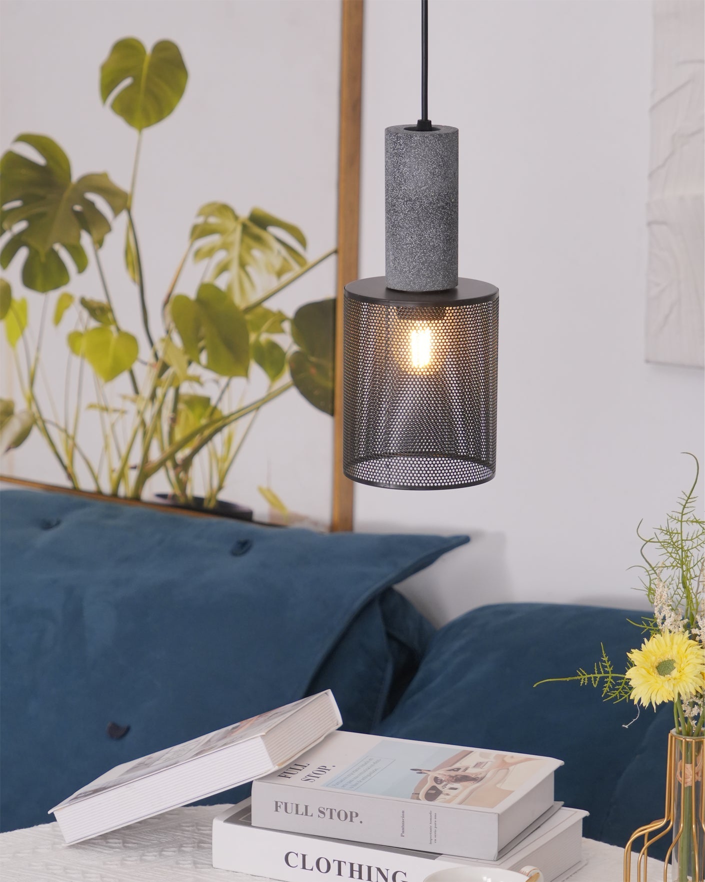 Luxara | Cement Cylinder Pendant for Modern Home Lighting Fixture