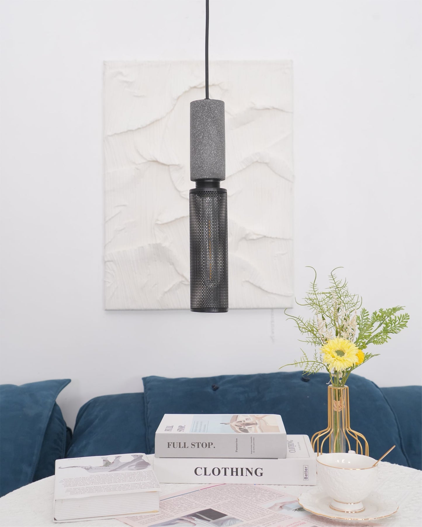 Luxara | Cement Cylinder Pendant for Modern Home Lighting Fixture