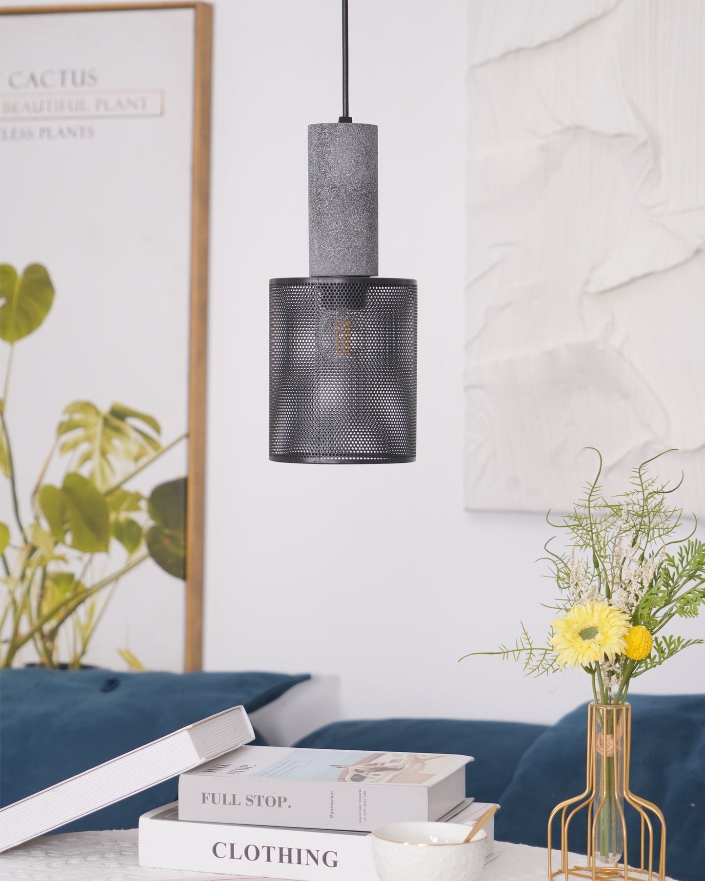 Luxara | Cement Cylinder Pendant for Modern Home Lighting Fixture