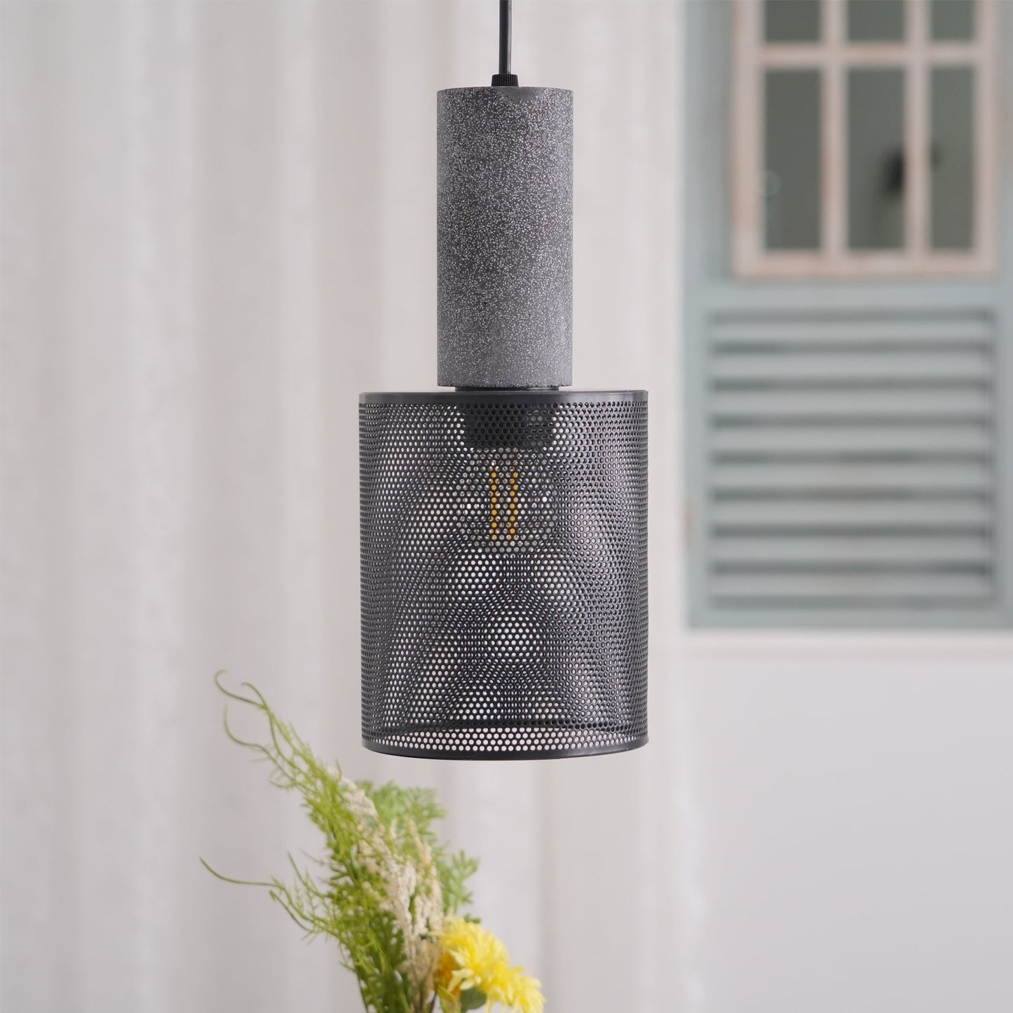 Luxara | Cement Cylinder Pendant for Modern Home Lighting Fixture