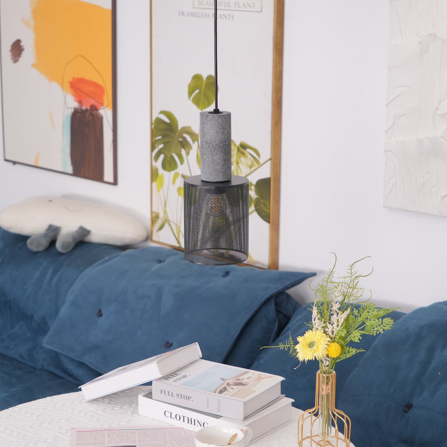 Luxara | Cement Cylinder Pendant for Modern Home Lighting Fixture