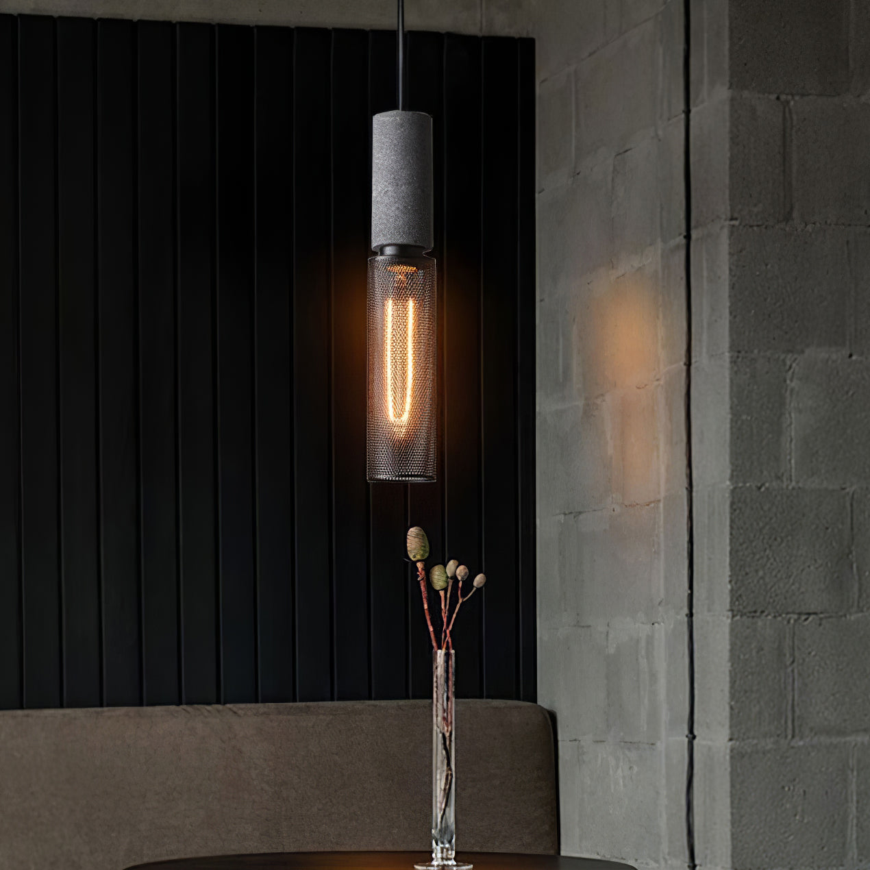 Luxara | Cement Cylinder Pendant for Modern Home Lighting Fixture