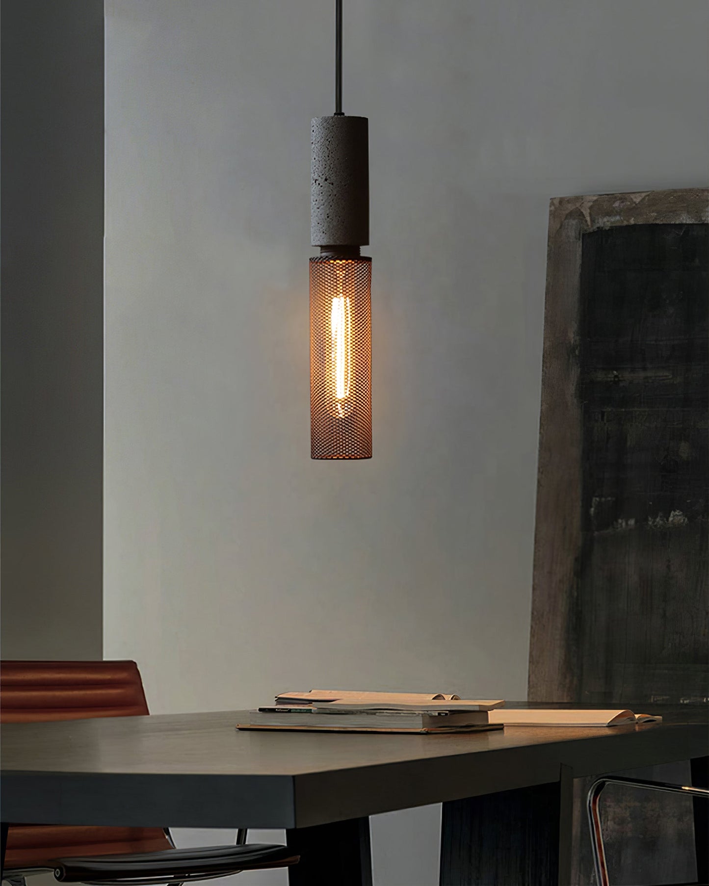 Luxara | Cement Cylinder Pendant for Modern Home Lighting Fixture