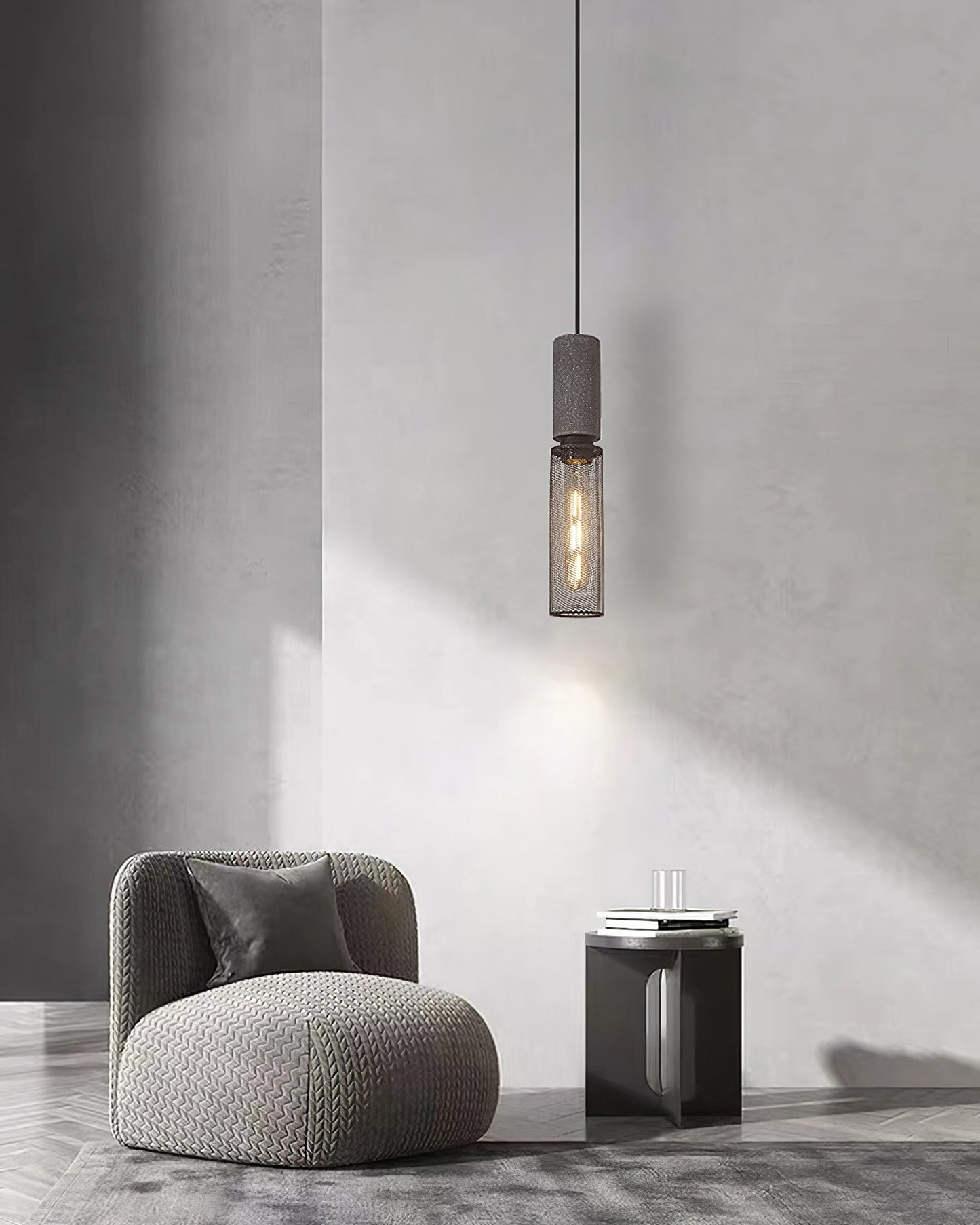 Luxara | Cement Cylinder Pendant for Modern Home Lighting Fixture