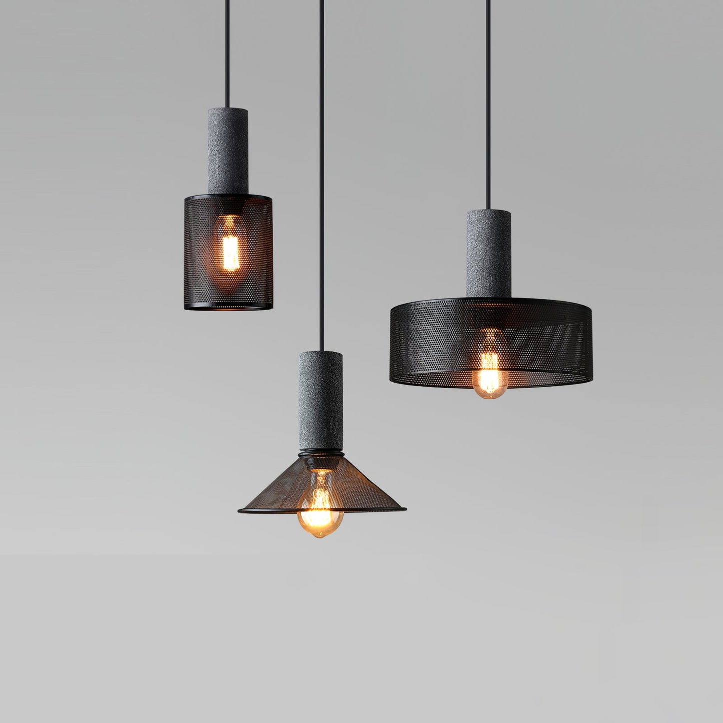 Luxara | Cement Cylinder Pendant for Modern Home Lighting Fixture