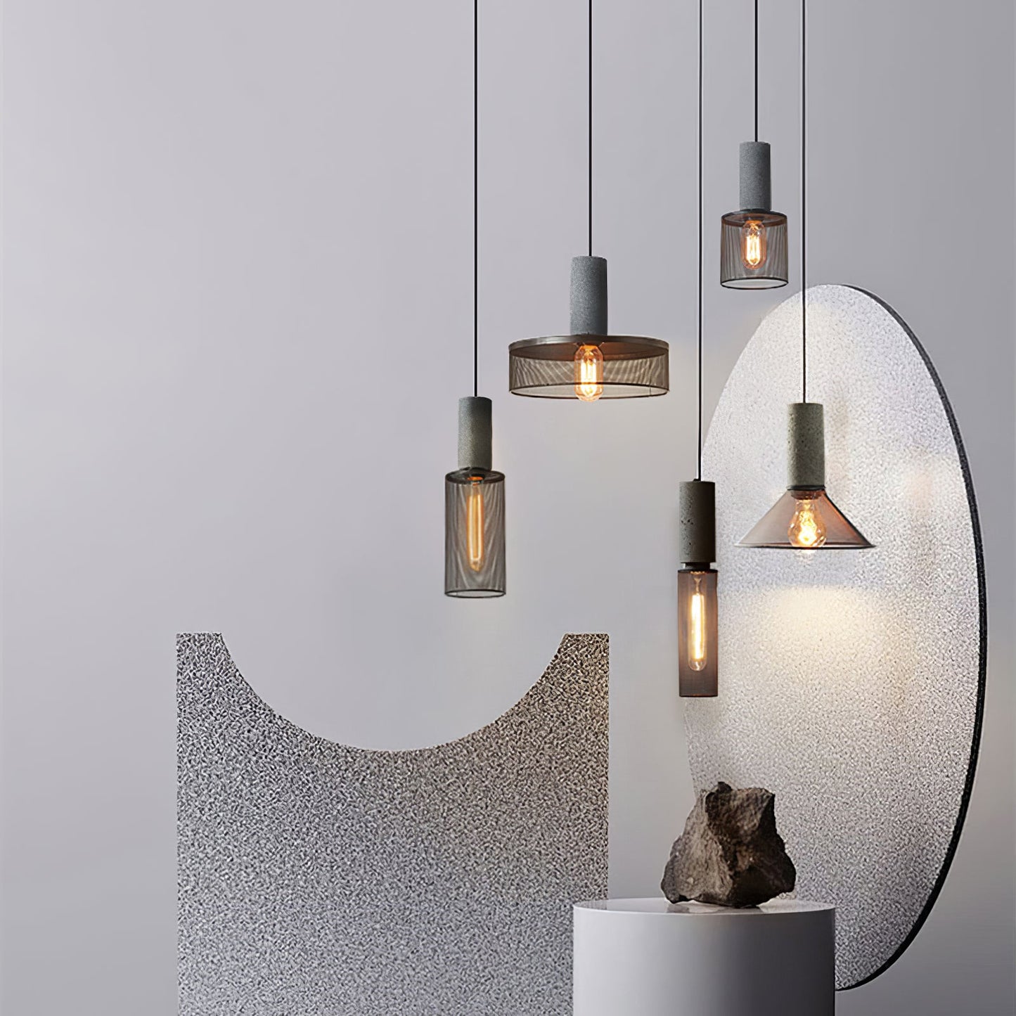 Luxara | Cement Cylinder Pendant for Modern Home Lighting Fixture