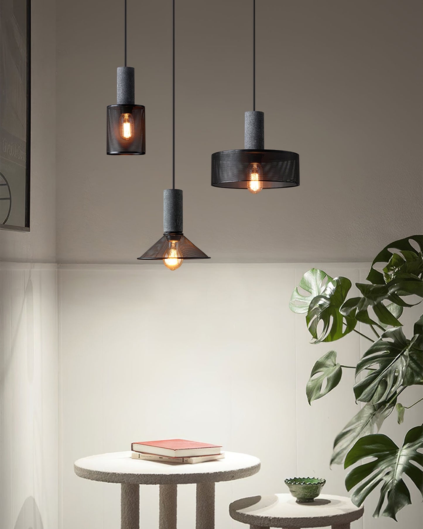 Luxara | Cement Cylinder Pendant for Modern Home Lighting Fixture