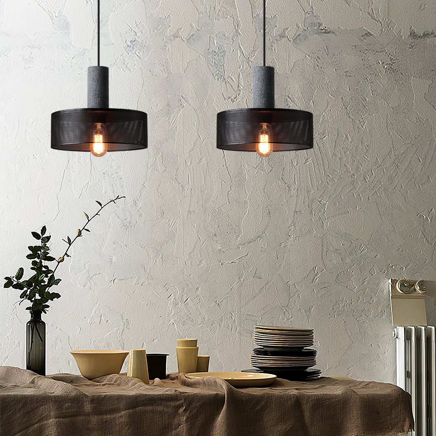 Luxara | Cement Cylinder Pendant for Modern Home Lighting Fixture