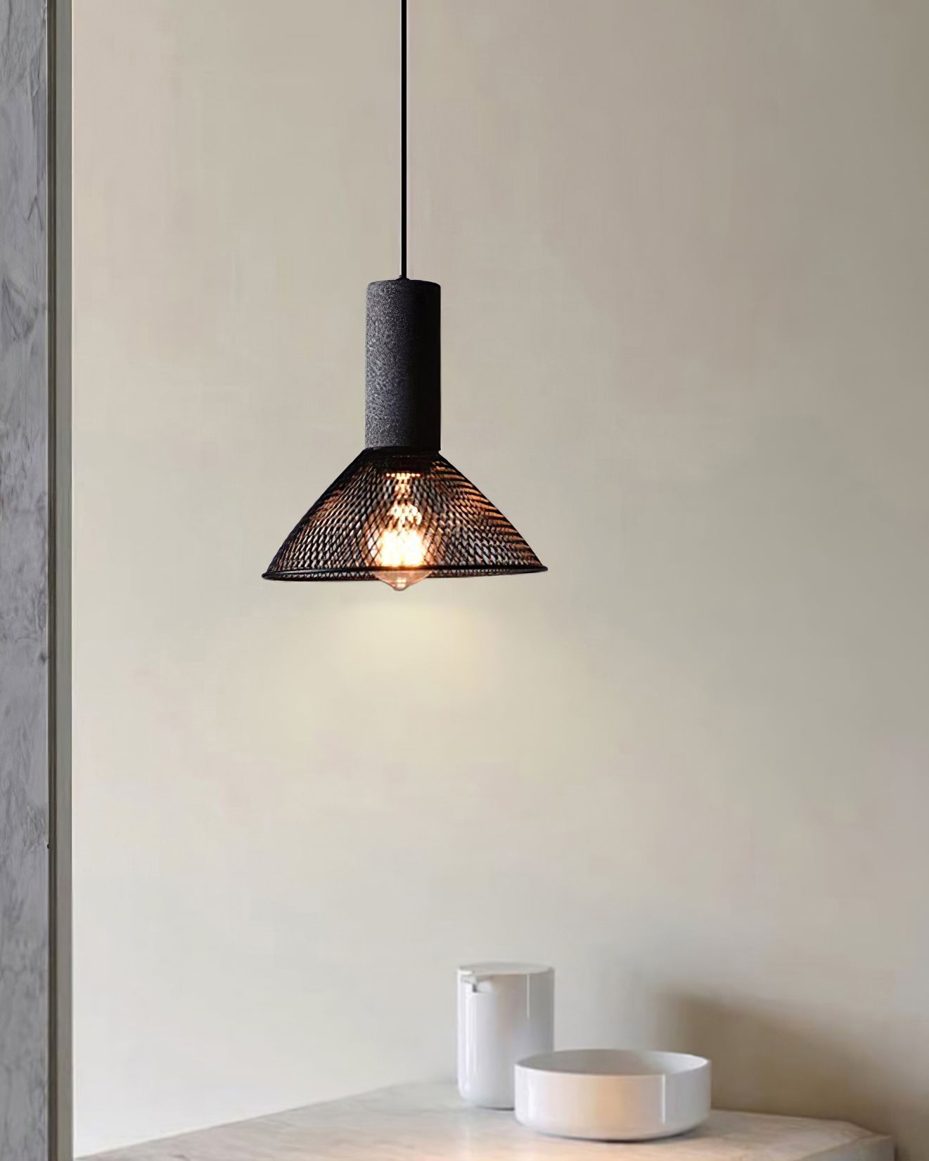 Luxara | Cement Cylinder Pendant for Modern Home Lighting Fixture