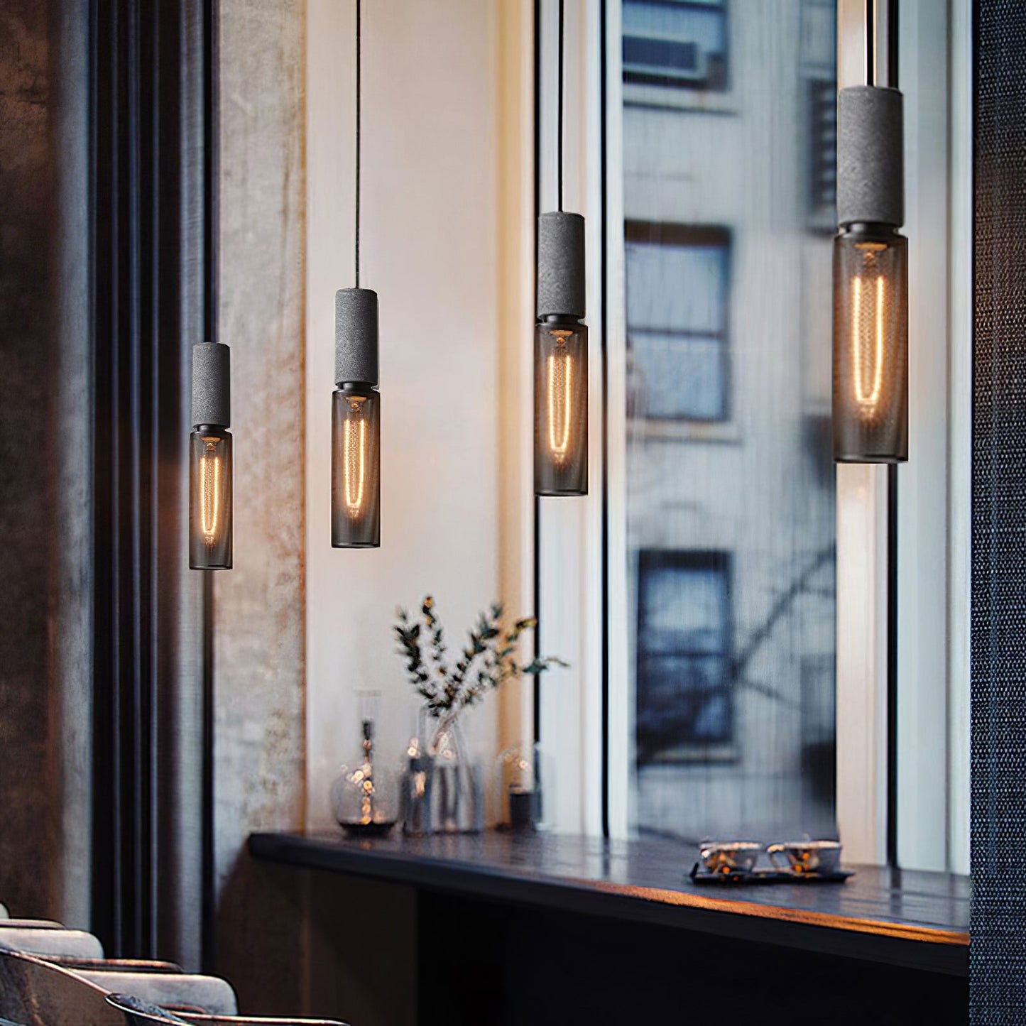 Luxara | Cement Cylinder Pendant for Modern Home Lighting Fixture