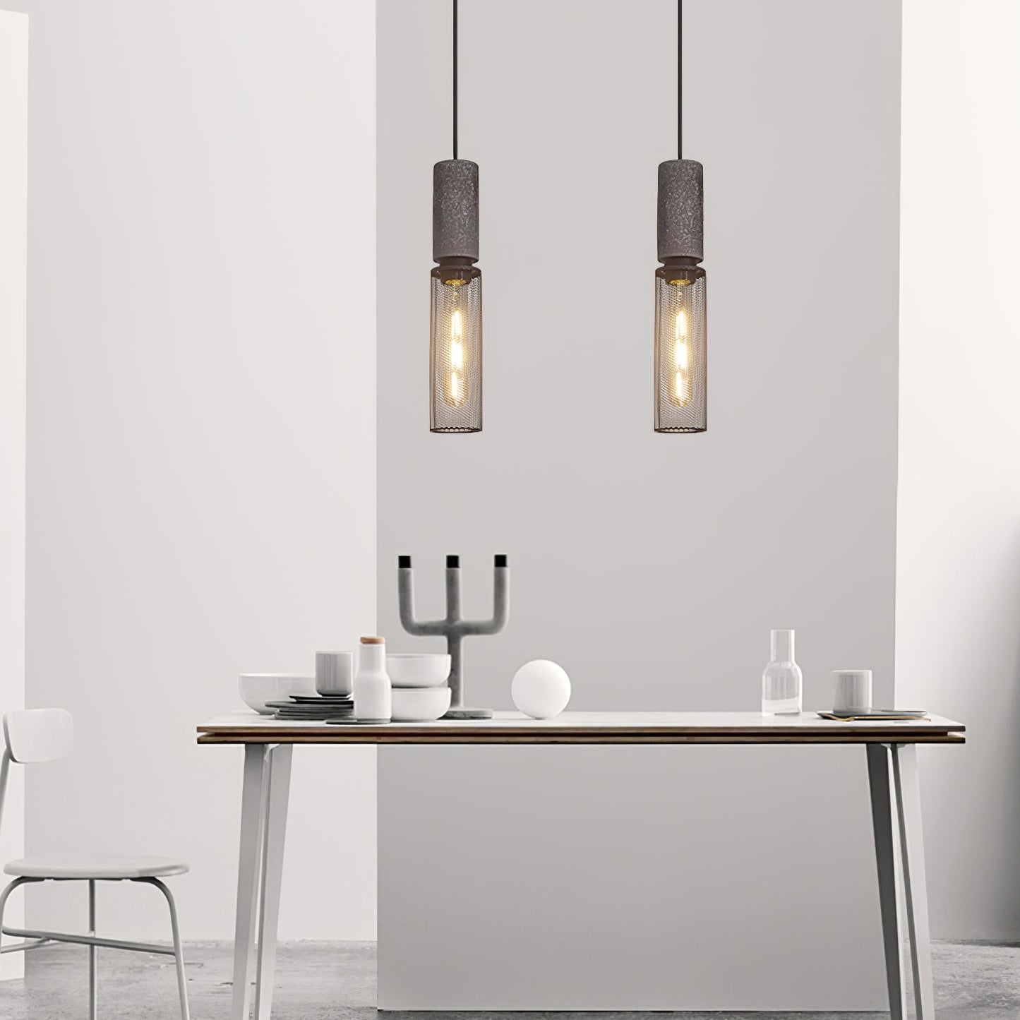 Luxara | Cement Cylinder Pendant for Modern Home Lighting Fixture