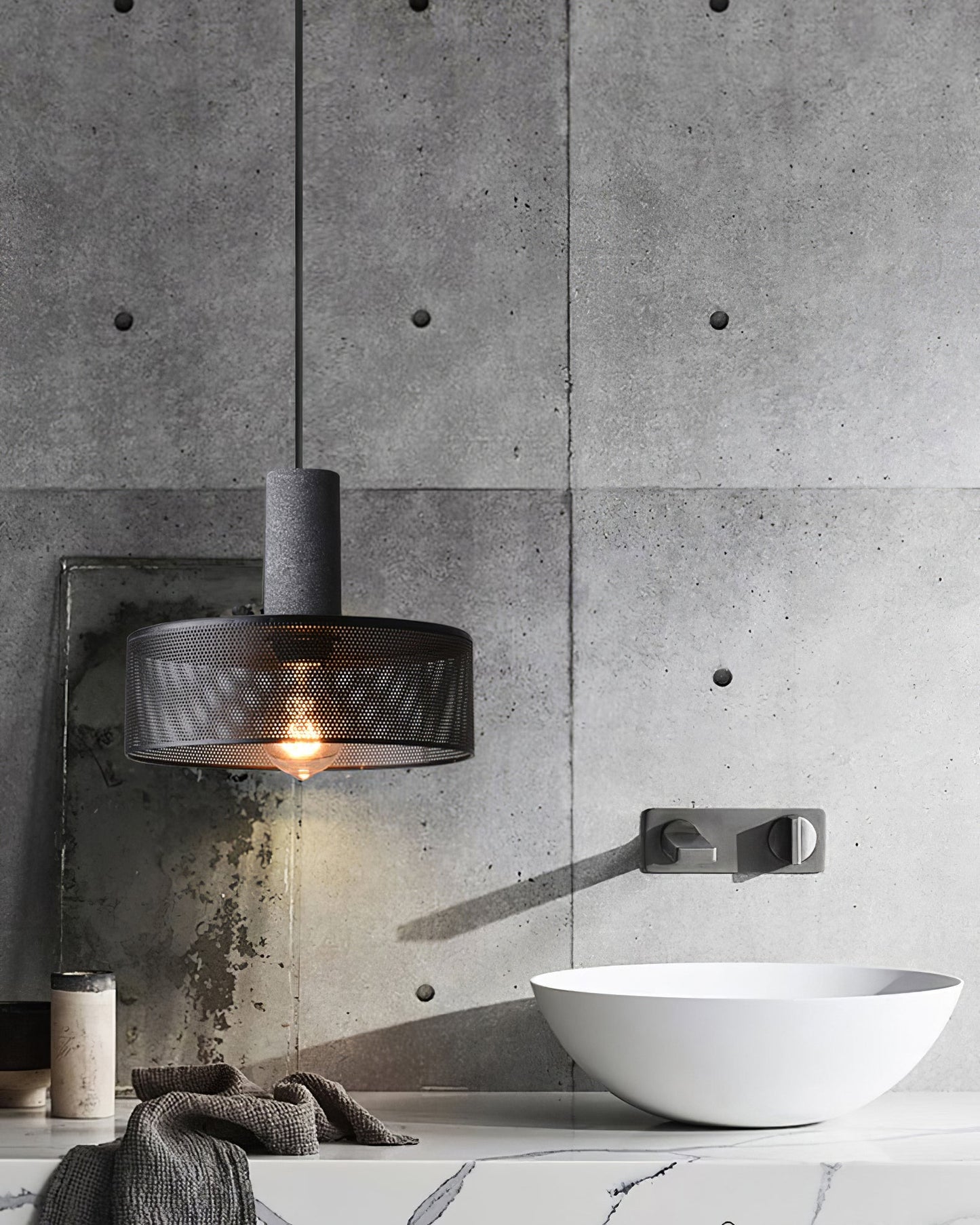 Luxara | Cement Cylinder Pendant for Modern Home Lighting Fixture